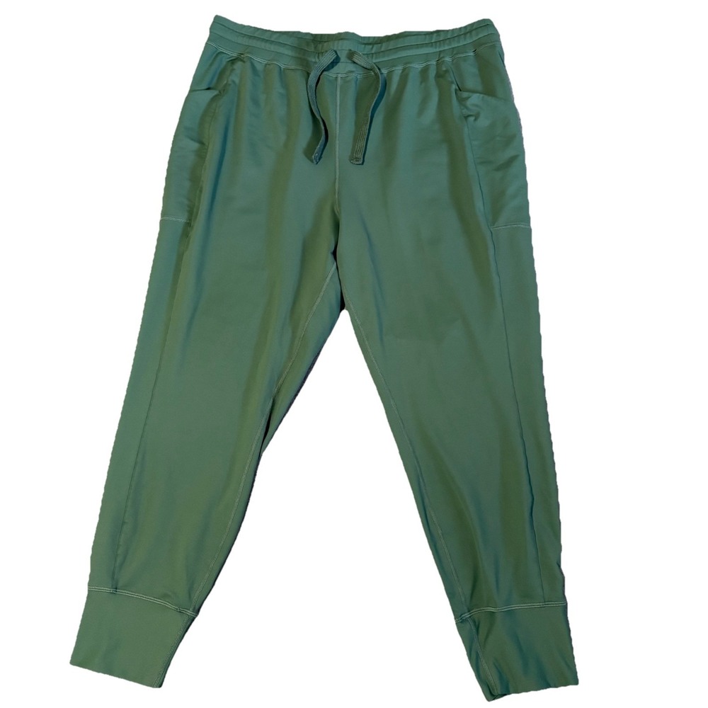 Fabletics Joggers Mens XL Green Stretch Athletic Sweatpants Activewear Training